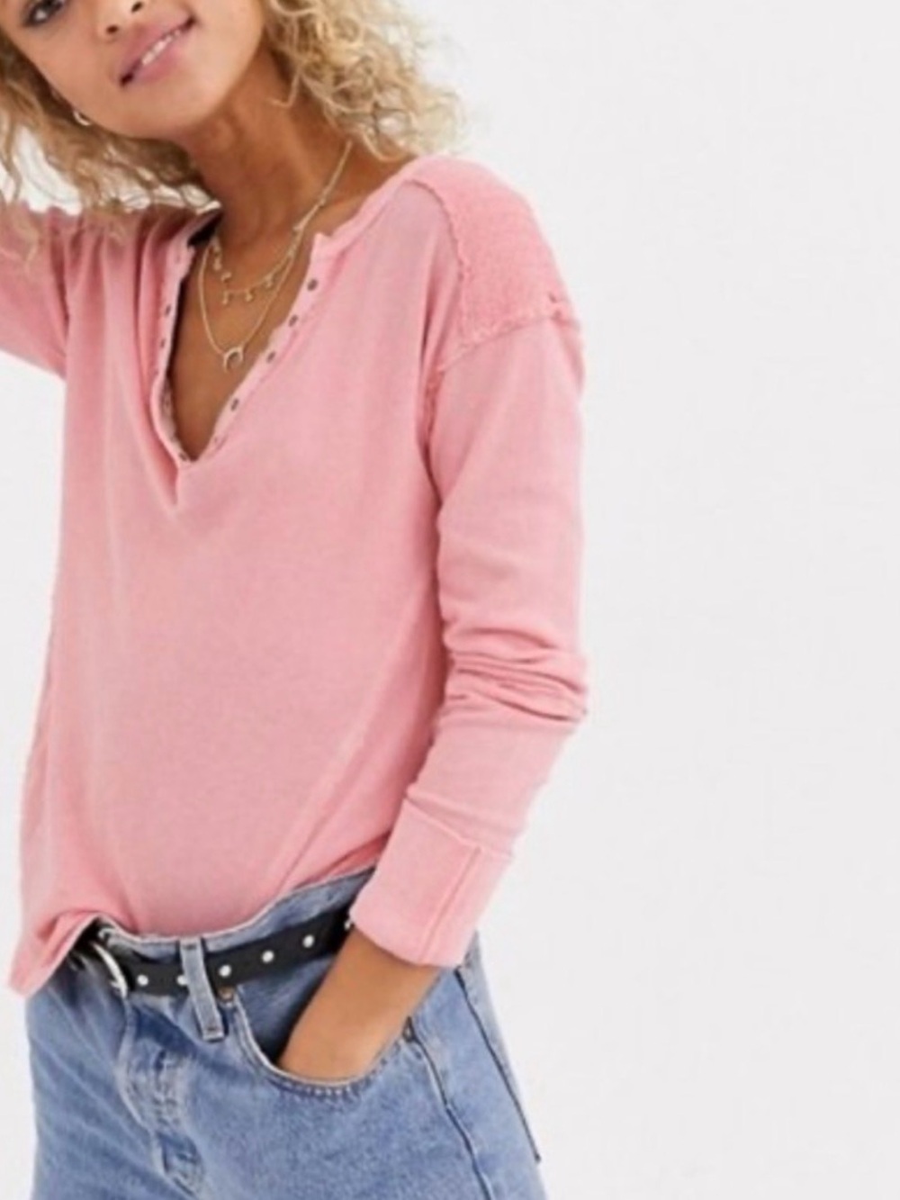Free People Military Mix Henley